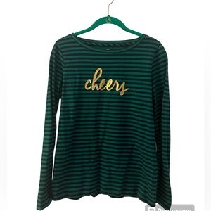 Talbots women’s size small long sleeve cotton pullover “Cheers”